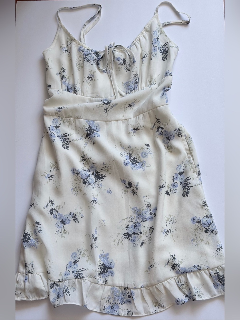 Abercrombie & Fitch Cream Mini Dress with Blue Floral